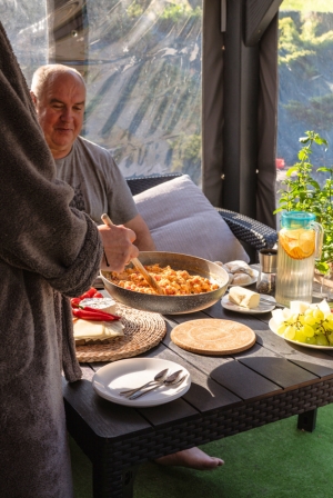 Jacuzzi z widokiem na góry